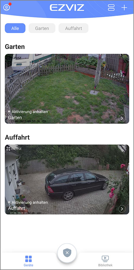 Bild 13: In diesem Fall empfehlen wir, einen sicherheitskritischen Bereich mit einer entsprechend ausgerichteten Kamera auszustatten und die drehbare Kamera als Ergänzung zu verwenden, um den Garten zu überwachen oder aus der Distanz zu prüfen, ob die Terrassentür geschlossen ist.