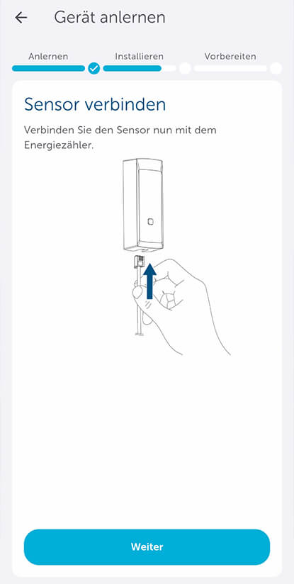 Bild 7: Dieser Arbeitsschritt erfolgte bereits bei der Montage. Mit „Weiter“ gelangen Sie zum nächsten Menüpunkt.